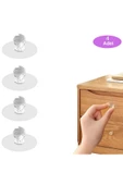 4 lü Şeffaf Kristal Görünümlü Dolap Çekmece Mobilya Kulpu Topuzu Kapı Askı Klozet Tutacak Kulp thumbnail 1