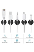 10 Adet Kablo Tutucu Klips Şarj Usb Telefon Kablosu Sabitleyici Yapışkanlı Masa Araç Düzenleyici thumbnail 6