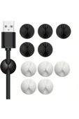 10 Adet Kablo Tutucu Klips Şarj Usb Telefon Kablosu Sabitleyici Yapışkanlı Masa Araç Düzenleyici thumbnail 1