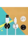 10 Adet Kablo Tutucu Klips Şarj Usb Telefon Kablosu Sabitleyici Yapışkanlı Masa Araç Düzenleyici thumbnail 2