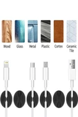 10 Adet Kablo Tutucu Klips Şarj Usb Telefon Kablosu Sabitleyici Yapışkanlı Masa Araç Düzenleyici thumbnail 8