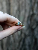 Doğal Taş Labradorit Doğal Taşlı Ayarlanabilir Antik Kadın Yüzük euy54lbt thumbnail 3