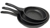 Granit döküm 3 lü kızartma tavası 20 cm 24 cm 28 cm - 2