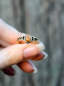 Doğal Taş Sitrin Doğal Taşlı Ayarlanabilir Antik Kadın Yüzük euy54s thumbnail 3