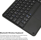 Honor Pad X8 10.1" Uyumlu Kablosuz Bluetooth Şarjlı TouchPad'li Klavye Mouse Seti - Siyah thumbnail 7