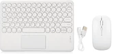 Xiaomi Redmi Pad 5 11" Uyumlu Kablosuz Bluetooth Şarjlı TouchPad'li Klavye Mouse Seti - Beyaz - 6