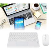 Xiaomi Redmi Pad 5 11" Uyumlu Kablosuz Bluetooth Şarjlı TouchPad'li Klavye Mouse Seti - Beyaz - 2