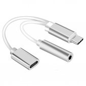 Type-C to 3.5mm Kulaklık Çevirici Aux Kulaklık + Şarj Dönüştürücü - 3