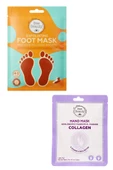 Peeling Etkili Ayak Maskesi Nemlendirici Kolajen Manikür El Maskesi (1 Çift) - 1