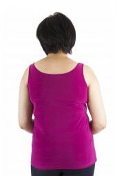 Fierte Kadın Büyük Beden Bluz Atlet Lm001 Geniş Yaka Askılı Spor Basic Yeşil Lacivert Beyaz Fuşya Siyah Haki - 6