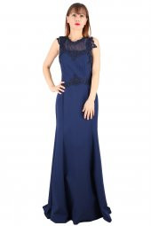 Fierte Kadın Büyük Beden Abiye Elbise Tn7640 Yuvarlak Yaka Düğün Mezuniyet Mürdüm Fuşya - 3