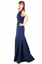 Fierte Kadın Büyük Beden Abiye Elbise Tn7640 Yuvarlak Yaka Düğün Mezuniyet Mürdüm Fuşya - 5