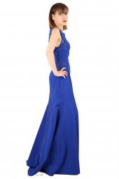 Fierte Kadın Büyük Beden Abiye Elbise Tn7640 Yuvarlak Yaka Düğün Mezuniyet Mürdüm Fuşya - 9