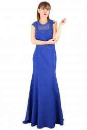 Fierte Kadın Büyük Beden Abiye Elbise Tn7640 Yuvarlak Yaka Düğün Mezuniyet Mürdüm Fuşya - 10