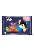 Felix Kedi Maması Sığır Etli ve Tavuklu Yavru Ekonomik Paket (4x85gr) X 12 Adet - 1