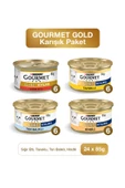 Gold Karışık Kıyılmış Konserve Yetişkin Kedi Yaş Maması 24 X 85 G - 1