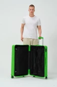 Keo-Plus Yeşil Büyük Boy Silikon Kırılmaz PP Valiz - 9