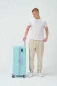 Keo-Plus Turkuaz-Lila Büyük Boy Silikon Kırılmaz PP Valiz - 3