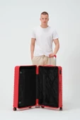 Keo-Plus Kırmızı Büyük Boy Silikon Kırılmaz PP Valiz thumbnail 11