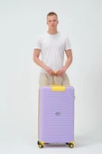 Keo-Plus Lila-Sarı Büyük Boy Silikon Kırılmaz PP Valiz thumbnail 5