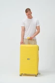 Keo-Plus Sarı Büyük Boy Silikon Kırılmaz PP Valiz thumbnail 7