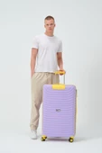 Keo-Plus Lila-Sarı Büyük Boy Silikon Kırılmaz PP Valiz thumbnail 8