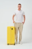 Keo-Plus Sarı Büyük Boy Silikon Kırılmaz PP Valiz thumbnail 1