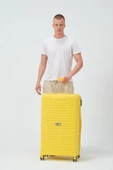 Keo-Plus Sarı Büyük Boy Silikon Kırılmaz PP Valiz thumbnail 6
