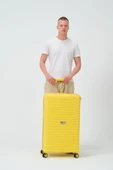 Keo-Plus Sarı Büyük Boy Silikon Kırılmaz PP Valiz thumbnail 5
