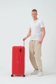 Keo-Plus Kırmızı Büyük Boy Silikon Kırılmaz PP Valiz thumbnail 4
