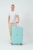 Keo-Plus Turkuaz-Lila Büyük Boy Silikon Kırılmaz PP Valiz - 10