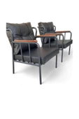 Aryans Home Mobilya Dekorasyon Ofis, Büro Deri Metal Koltukları - Deri Ofis Koltukları - (3 +3+1+1) thumbnail 6