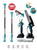 Germany Style TERA Teleskopik  Çift Akülü 36V 5000 Mah 2.5 Metre Yağlı Budama Testere ve Makas Seti - 1