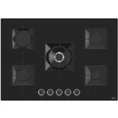 Ferre SS035 75 Cm. 5 Gözlü Woklu Ankastre Cam Ocak - Siyah - 1