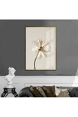 Harikabirev HARİKABİREV|SOFT BEJ-BEYAZ ÇİÇEK  1 |ÇERÇEVELİ TEMPERLİ CAM TABLO TEKLİ DİKEY thumbnail 1