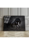Harikabirev HARİKABİREV|KIRILMAZ CAM (TEMPERLİ) SİYAH AT TABLOSU 01 |TMTEKLİ thumbnail 1