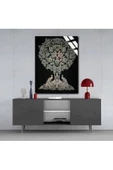 Harikabirev HARİKABİREV|KIRILMAZ CAM (TEMPERLİ) SİYAH-GOLD YAŞAM AĞACI TABLOSU |TMTEKLİ thumbnail 3