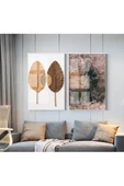 Harikabirev HARİKABİREV|KÜTÜK VE SONBAHAR YAPRAKLARI KOMBİNİ 1 |ÇERÇEVELİ CAM TABLO  2Lİ DİKEY thumbnail 1