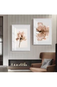 Harikabirev HARİKABİREV|SEVİLEN SOFT ÇİÇEK YAPRAK KOMBİNİ|ÇERÇEVELİ CAM TABLO  2Lİ DİKEY thumbnail 2