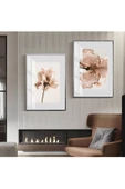 Harikabirev HARİKABİREV|ÖZEL SOFT ÇİÇEK YAPRAK KOMBİNİ|ÇERÇEVELİ CAM TABLO  2Lİ DİKEY thumbnail 2