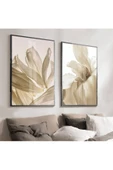 Harikabirev HARİKABİREV|SOFT RENK SEVİLEN SOYUT ÇİÇEK VE YAPRAK KOMBİNİ |ÇERÇEVELİ CAM TABLO  2Lİ DİKEY thumbnail 1