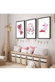 Harikabirev HARİKABİREV|ÇOCUK ODASI İÇİN BOHEM DEKORATİF KOMBİN 10|AHŞAP ÇERÇEVELİ 3LÜ MDF TABLO thumbnail 1