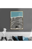 Harikabirev HARİKABİREV|SİYAH-MAVİ-BEYAZ SOYUT MODEL 1|ÇERÇEVELİ TEMPERLİ CAM TABLO TEKLİ DİKEY thumbnail 1