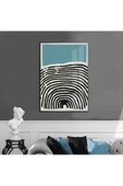 Harikabirev HARİKABİREV|SİYAH-MAVİ-BEYAZ SOYUT MODEL 1|ÇERÇEVELİ TEMPERLİ CAM TABLO TEKLİ DİKEY thumbnail 1