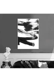 Harikabirev HARİKABİREV|BEYAZ-SİYAH SOYUT MODEL 13  |ÇERÇEVELİ TEMPERLİ CAM TABLO TEKLİ DİKEY thumbnail 1