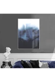 Harikabirev HARİKABİREV|MAVİ-BEYAZ SOYUT MODEL 1|ÇERÇEVELİ TEMPERLİ CAM TABLO TEKLİ DİKEY thumbnail 1