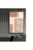 Harikabirev HARİKABİREV|KREM-KAHVE SOFT SOYUT MODEL 2 |ÇERÇEVELİ TEMPERLİ CAM TABLO TEKLİ DİKEY thumbnail 1