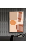 Harikabirev HARİKABİREV|TURUNCU-KAHVERENGİ SOYUT MODEL 1 |ÇERÇEVELİ TEMPERLİ CAM TABLO TEKLİ DİKEY thumbnail 1