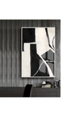 Harikabirev HARİKABİREV|SİYAH-BEYAZ SOYUT MODEL 3 |ÇERÇEVELİ TEMPERLİ CAM TABLO TEKLİ DİKEY thumbnail 1