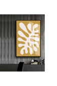 Harikabirev HARİKABİREV|SARI-BEYAZ SOYUTVMODELİ |ÇERÇEVELİ TEMPERLİ CAM TABLO TEKLİ DİKEY thumbnail 1